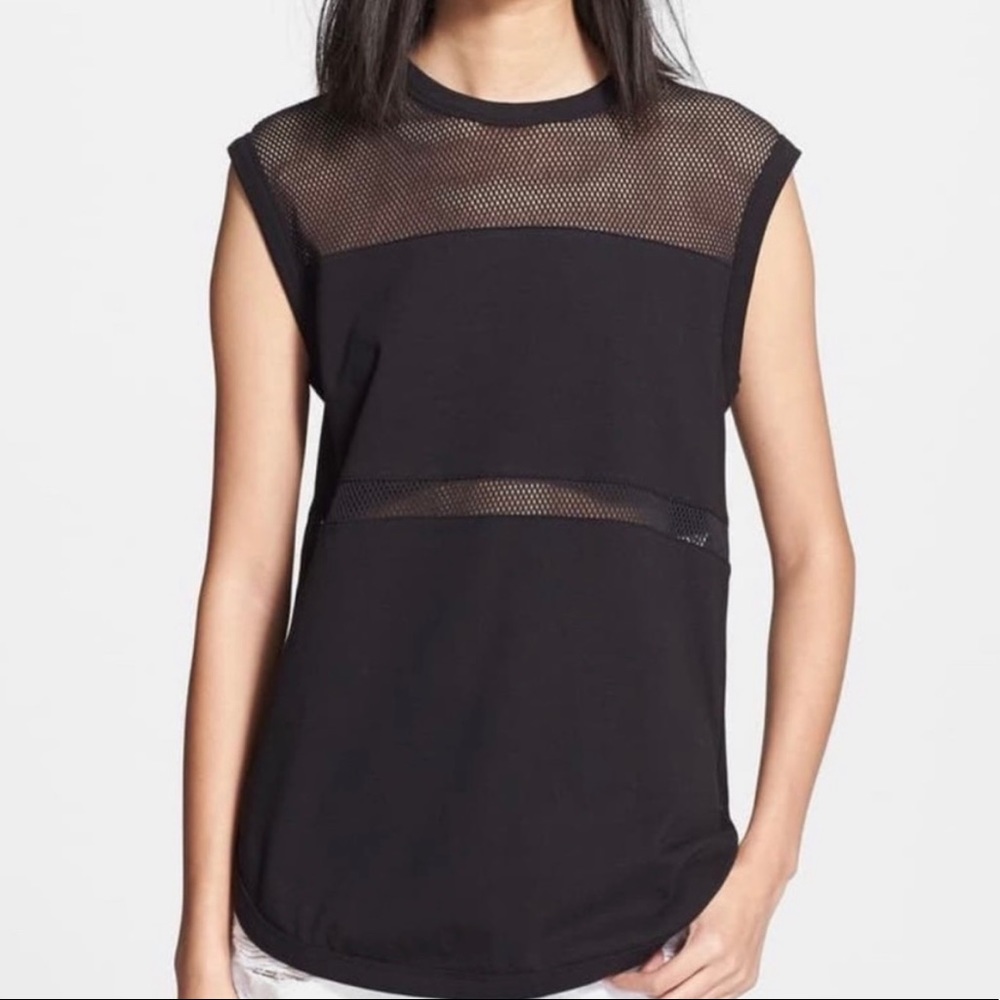Rag & Bone Jean Marlo Mesh Panel Sleeveless Top Size Small